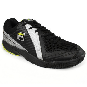 Mens Black Tennis Shoes on Fila Men S R4 Black Silver Tennis Shoes