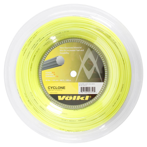 Volkl Cyclone Reel Neon Tennis String (Yellow, 18-Gram)