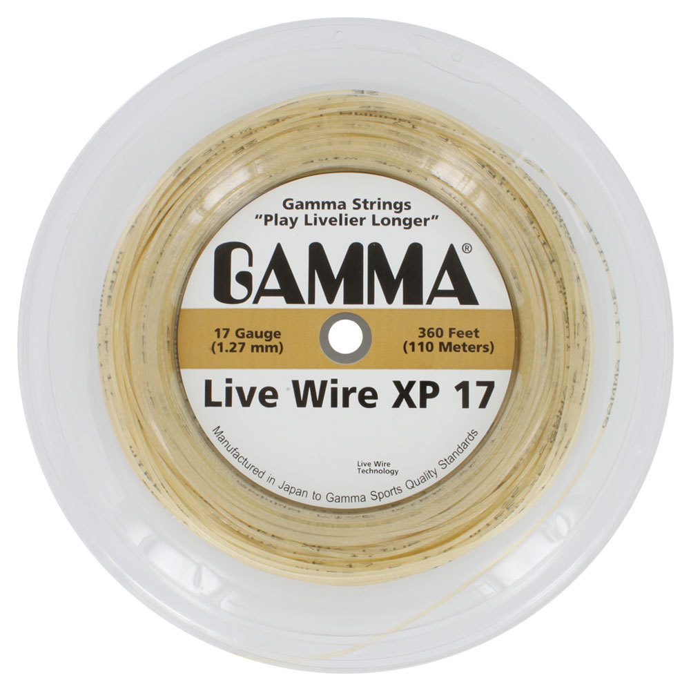 Gamma Live Wire XP 17G Tennis String Reel Natural, Gamma Multifilament  String