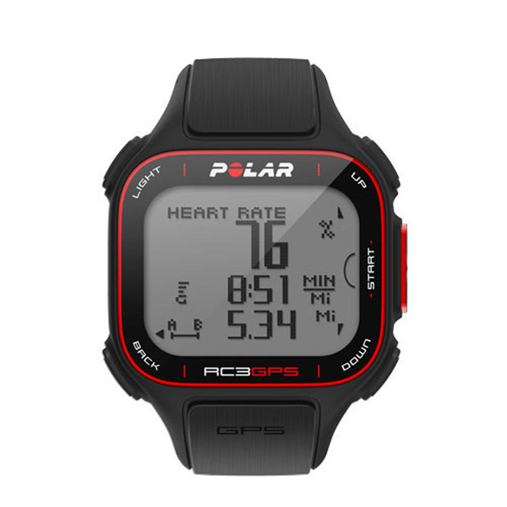 Polar RC3 GPS With Heart Rate Watch Black - Tennis Express