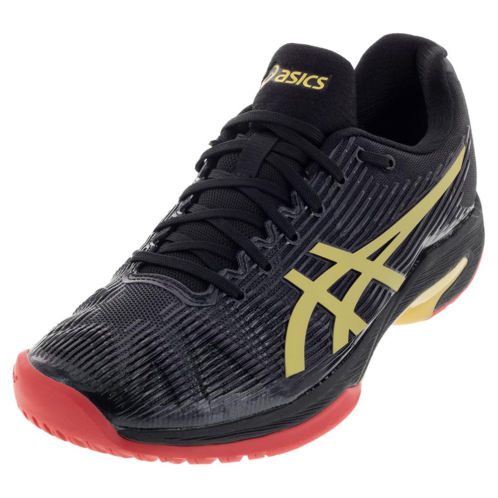 asics womens black tennis shoes