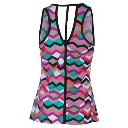 ELEVEN Women`s Flexion Tennis Tank Ndebele Print