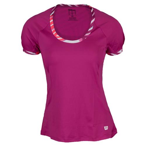 WILSON Women`s Tulip Cap Sleeve Tennis Top