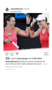 Casey Dallacqua Instagram Photo with Ashleigh Barty