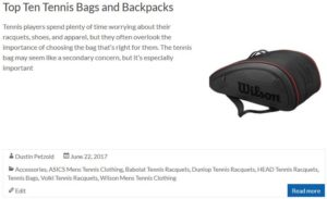 Top Ten Tennis Bags and Backpacks