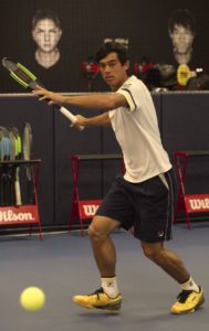 Mackenzie McDonald Tracking a Ball at Tennis Express