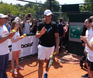 Rafael Nadal Plays Tennis with Kids in Paris