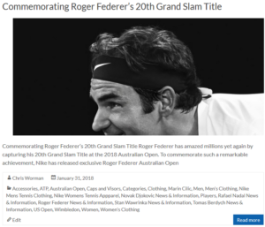 Commemorating Roger Federer's 20th Grand Slam Title