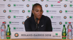 Serena Williams Discusses Her Shoulder Injury With Reporters at the 2018 French Open