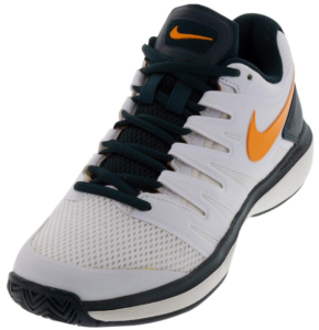Nike Women's Air Zoom Prestige Tennis Shoes in White and Orange Peel