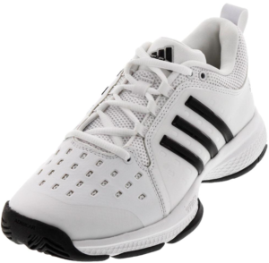 adidas Juniors` Barricade Classic Bounce Tennis Shoes in White and Black