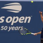 Caroline Wozniacki practicing at the 2018 US Open, held at the USTA Billie Jean King National Tennis Center in the Flushing neighborhood of the Queens borough of New York on Monday, Aug. 20, 2018. Photo: Ashley Marshall/USOpen.org