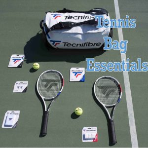 Tennis Bag Essentials Blog Thumbnail with Tecnifibre