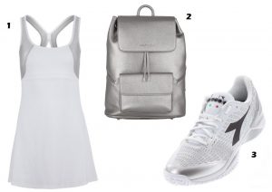 Women's Silver Tennis Apparel, Bags and Shoes