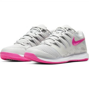 WOMENS AIR ZOOM VAPOR X TENNIS SHOES GREY FOG AND PINK BLAST