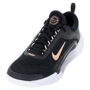 Women`s Zoom Court NXT Tennis Shoes Black and Metallic Red Bronze