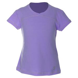 Girls` UV Colors Short Sleeve Tennis Top Amethyst