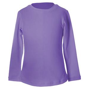 Girls` UV Colors Long Sleeve Tennis Top Amethyst