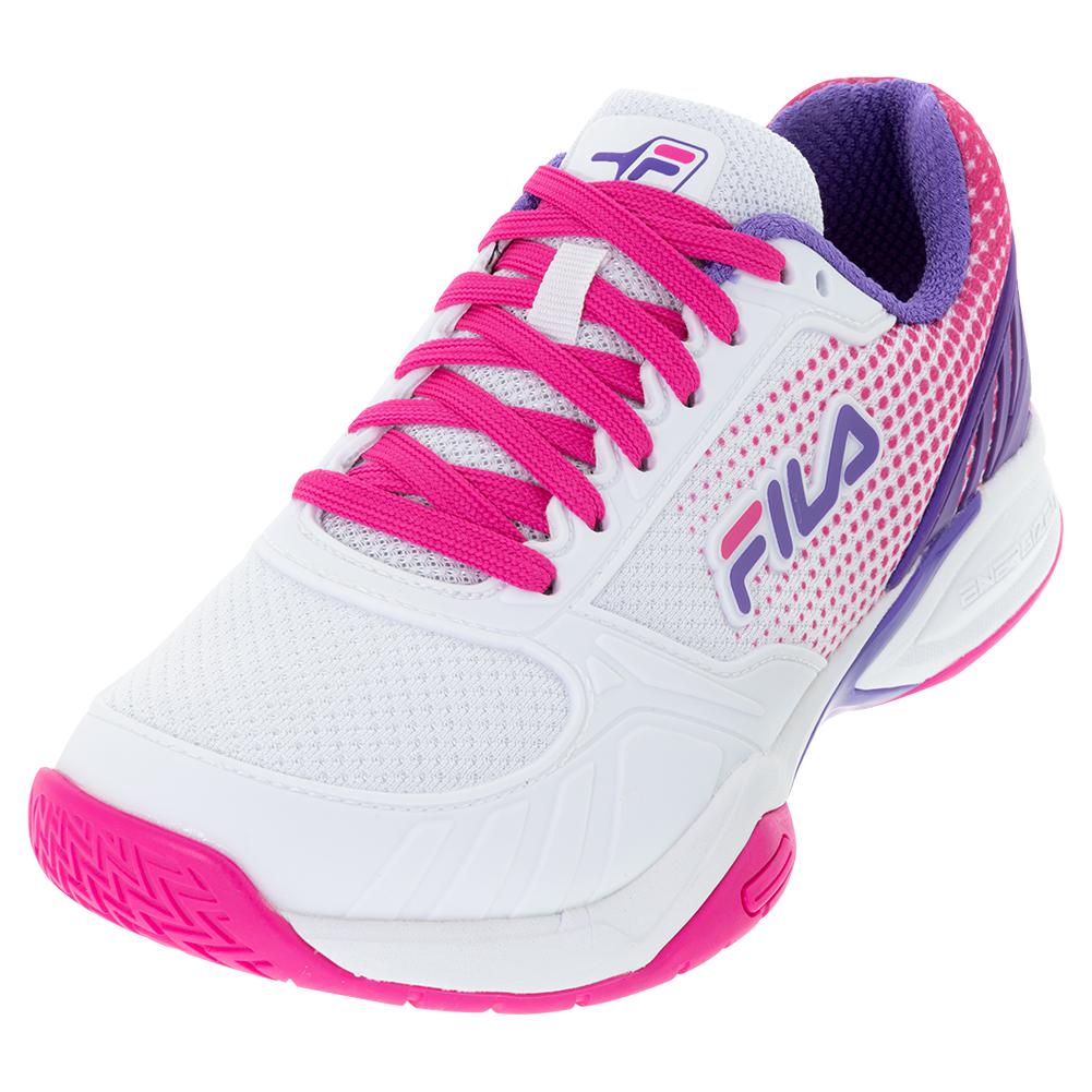 Women`s Volley Zone Pickleball Shoes White and Pink Glo
