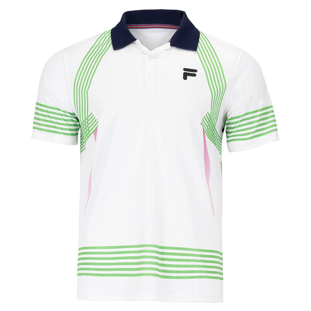 FILA Men`s Bevans Park 1st Serve Tennis Polo White