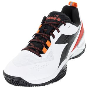 Men`s Blushield Torneo Clay Tennis Shoes White and Black