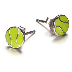 Green Ball Post Tennis Earring