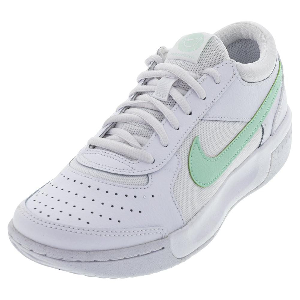  Women's Zoom Court Lite 3 Tennis Shoes White And Mint Foam