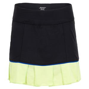 Women`s Pearl Tennis Skort Black and Key Lime