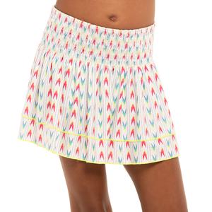 Girls` Arrowhead Smocked Tennis Skort White