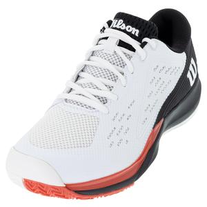 Men`s Rush Pro Ace Wide Tennis Shoes White and Black