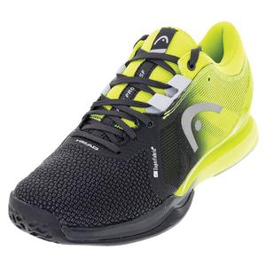 Men`s Sprint Pro 3.0 SuperFabric Tennis Shoes Black and Lime