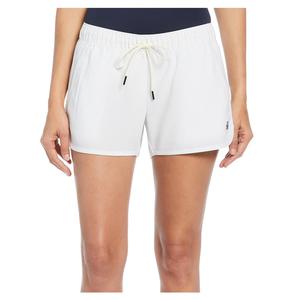 Women`s Drawstring 4 Inch Tennis Short Bright White