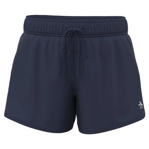 Women`s Drawstring 4 Inch Tennis Short Black Iris