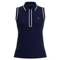 Women`s Sleeveless Veronica Tennis Polo Black Iris