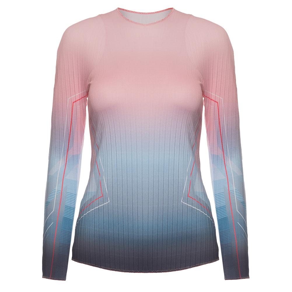 K-Swiss Women`s Pleated Long Sleeve Tennis Crew in Lake