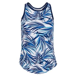 Women`s Jaelynn Racerback Tennis Tank Coconut Palms Blue