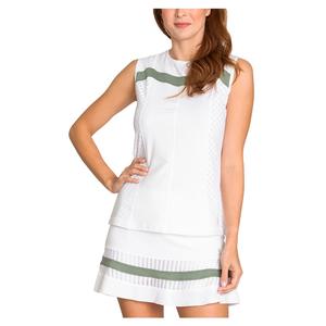 Women`s Olympic Club Sleeveless Tennis Tank White and Army