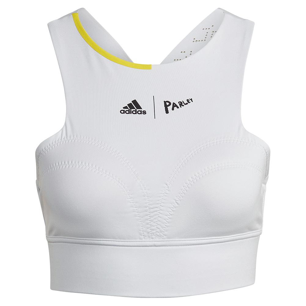 Adidas London Tennis Crop White and Impact Yellow