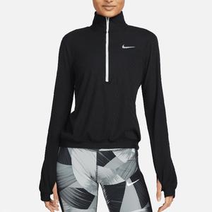 Women`s Dri-FIT Element Running Mid Layer Black and Pure Platinum