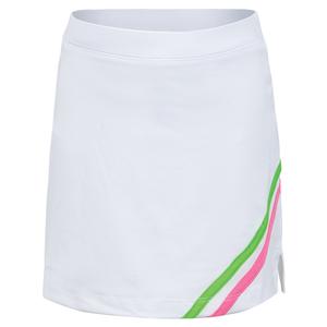 Girls` Chevron Flat Tennis Skort White