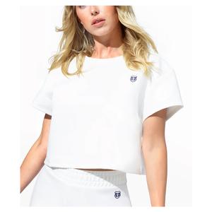 Women`s Star Traveler Tennis Top White Foiled Neoprene