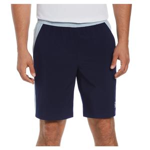 Men`s 4-Way Stretch Color Block Tennis Short Black Iris