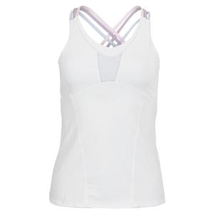 Women`s Double Cross Tennis Cami with Bra White