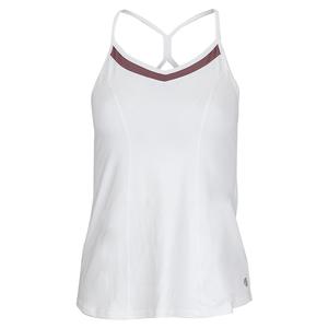 Women`s Elite Volley Tennis Tank White and Dusty Mauve