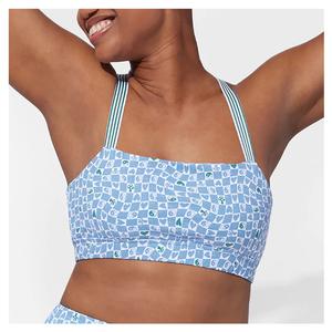 Women`s Retro Revival Sports Bra Sky Blue Print