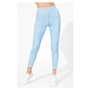 Women`s Retro Revival 7/8 Tennis Legging Sky Blue Print