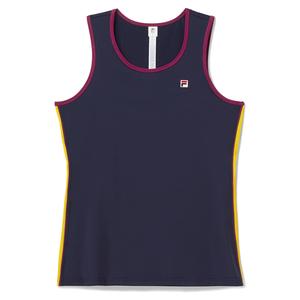 Women`s Heritage Full Coverage Tennis Tank Navy and Magenta Purple