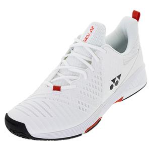 Men`s Sonicage 3 Tennis Shoes White and Red