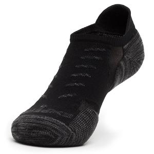 TECHFIT Light Cushion No Show Tab Rocket Grip Tennis Socks Black