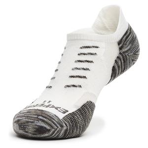 TECHFIT Light Cushion No Show Tab Rocket Grip Tennis Socks White Grey